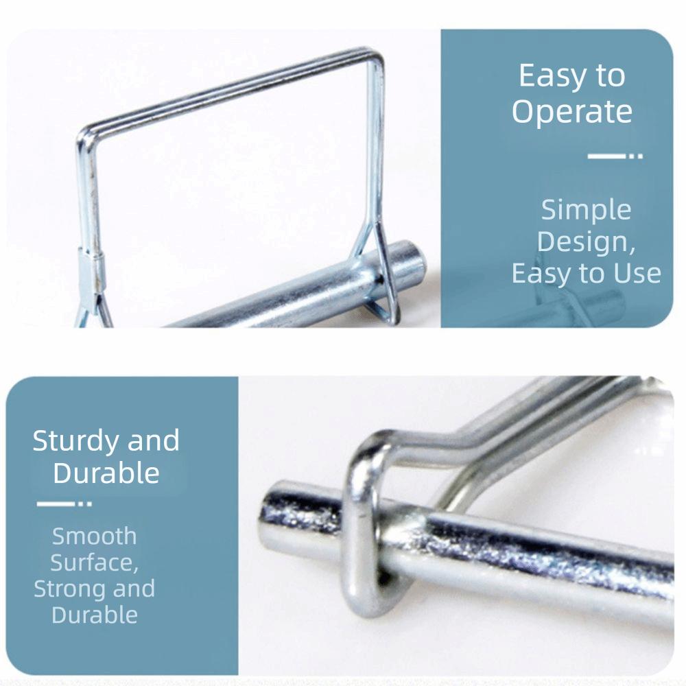 10Pcs Pull Ring Square Locking Pin Square Shaft Quick-Release Pin Auto Car Trailer