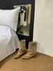 Autumn and Winter New European and American Heightening Square Head Western Boots Belt Buckle Suede Splicing Trouser Tube Boots