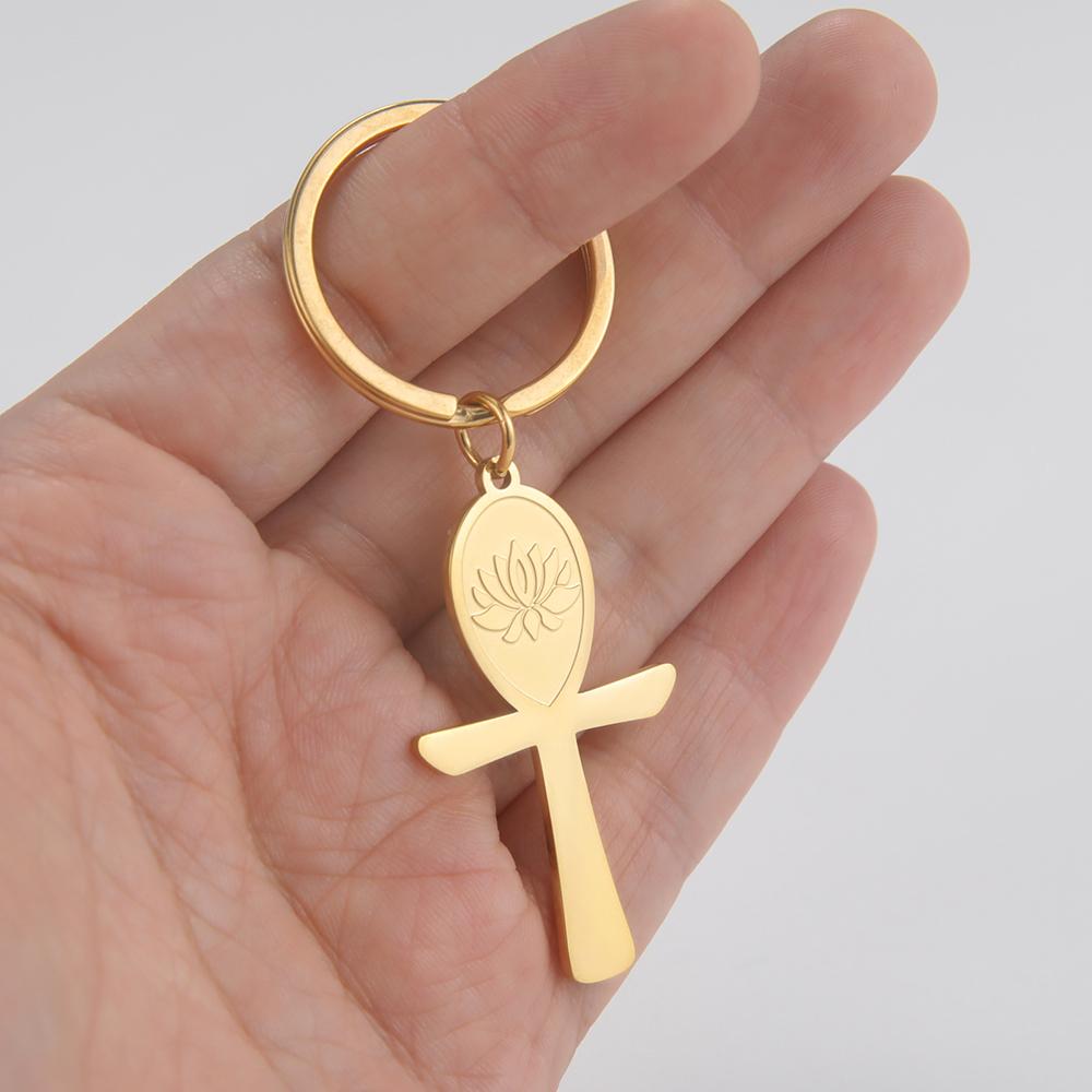 Dawapara Ancient Egyptian Ankh Cross Keychain Eye of Horus Anubis Protection Amulet Keyring Stainless Steel Jewelry