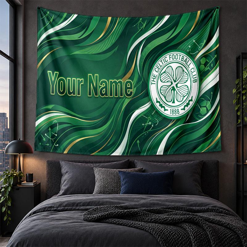 Personalisierte Wandbehänge Celtic FC Muster Kunst Hintergrundtuch