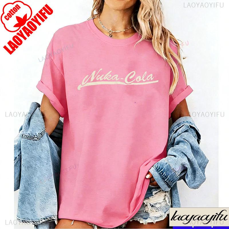 NukaCola TShirt Funny Drinks Graphic T Shirts Television Fan Tee Tops Cotton Shirts Vintage Red T Shirt 2044 Fan Gift 2026