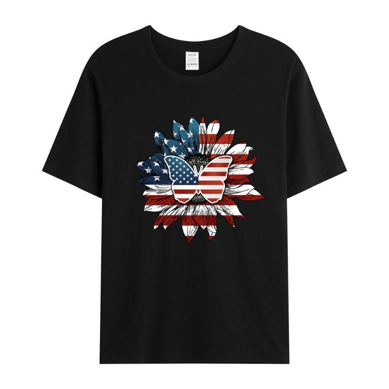 Unisex Shirt Große Serie Bedruckt Rundhals Locker Lässig Baumwolle Kurzarm T-Shirts Unisex