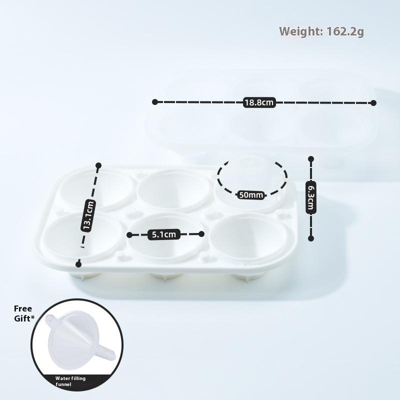 6-Hole Silicone Ice Ball Maker Large Big Round Sphere Ice Shape Cube Mold Tray For Freezer Whiskey Cocktail Bar Tools