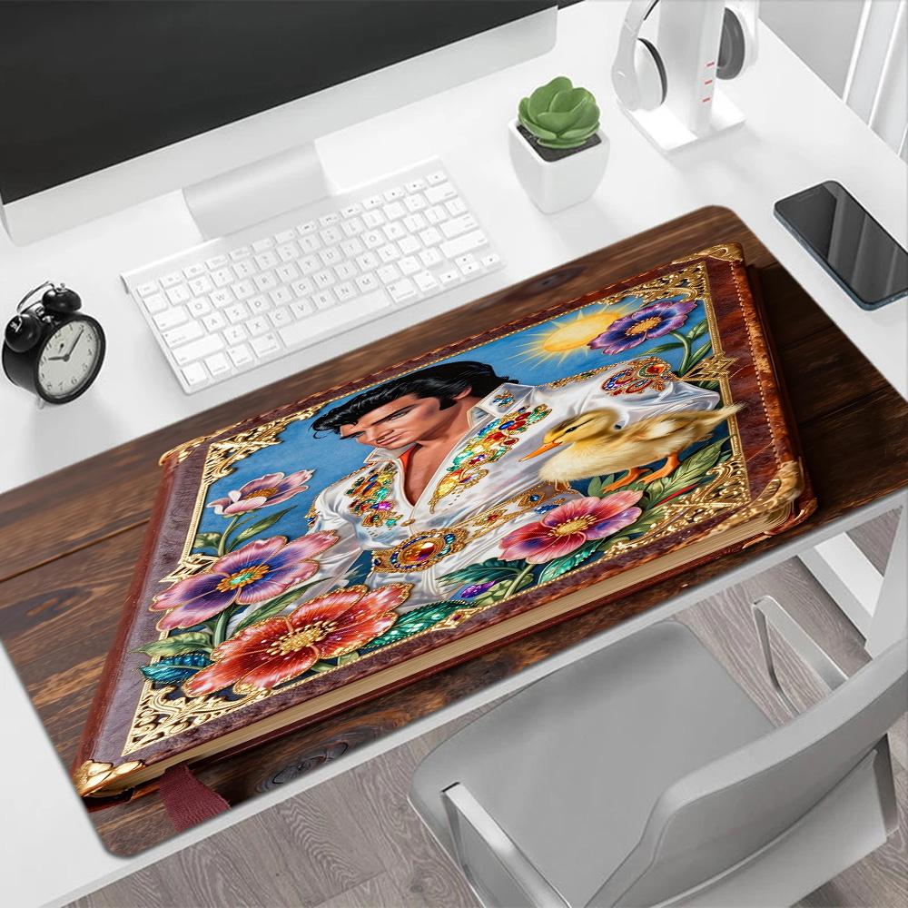 Elvis Presley Statue Gaming Mouse Pad Desk Mat Computer Desk Mat Nonslip Rubber Bottom Computer Decor Item Office Use