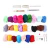 25 Colors Wool Roving Needle Felting Wool Kit for DIY Crafts Felting Beginners