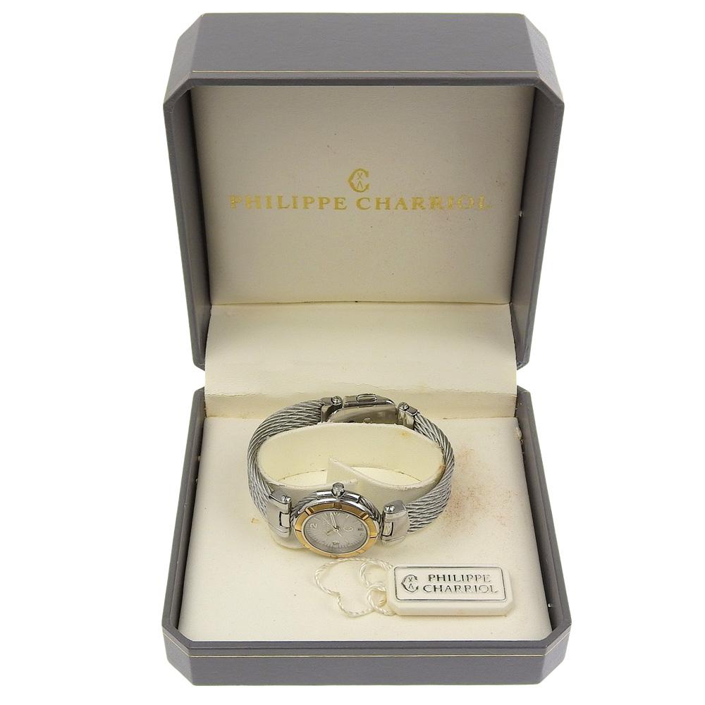 CHARRIOL Armbanduhren 53.97.3654 Weißes Zifferblatt Edelstahl Quarz Analoge Anzeige Damen Gebraucht