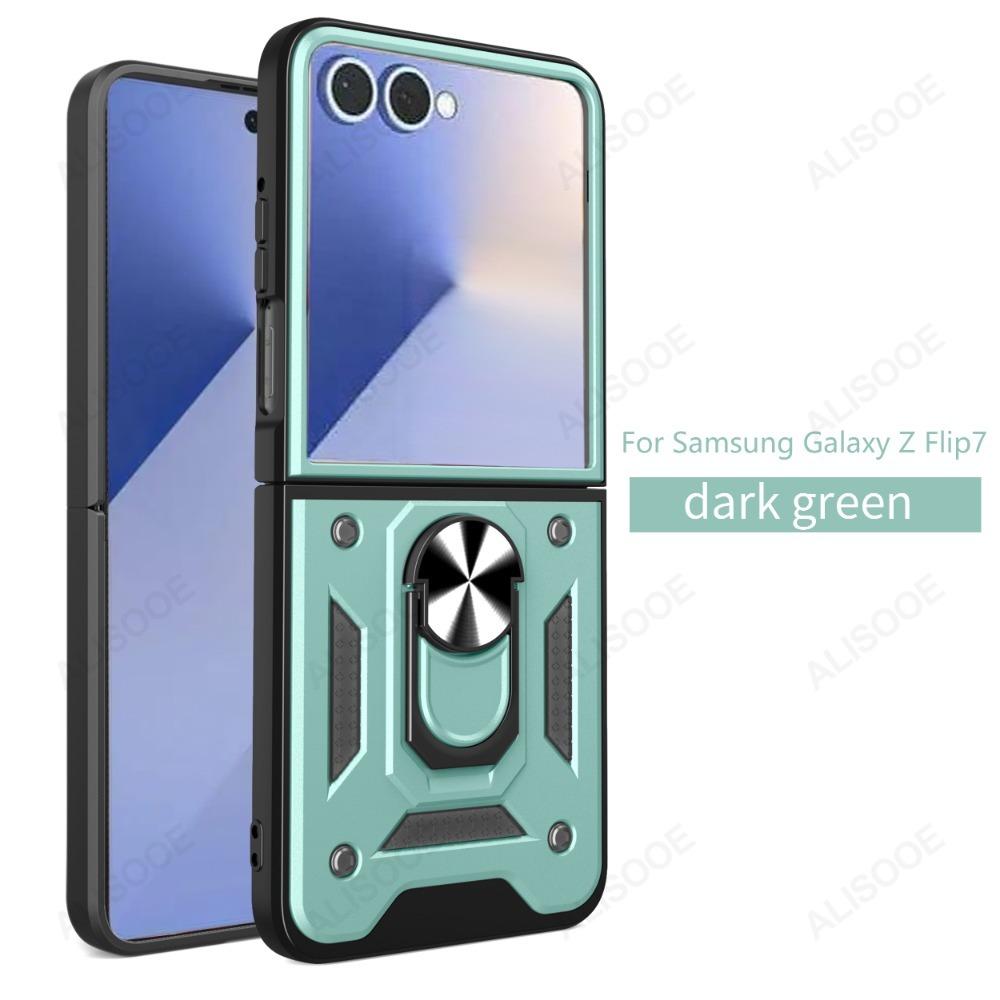 Z Flip 7 Case for Samsung Galaxy Z Flip 7 Case Armor Shockproof Magnetic Ring Stand Holder Cover for Samsung Z Flip7 5G Capa