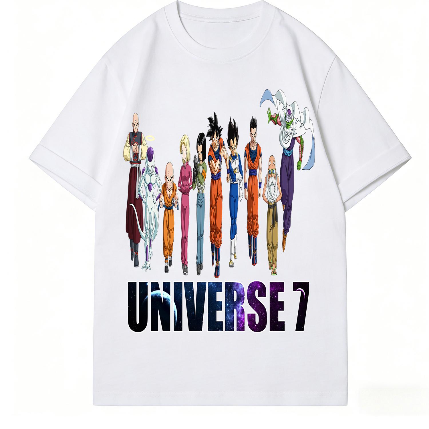 

Dragon Ball Super Universe 7 Team TShirt Vintage Anime Graphic Print Crew Neck Pure Cotton High Street Tops For Men Women S