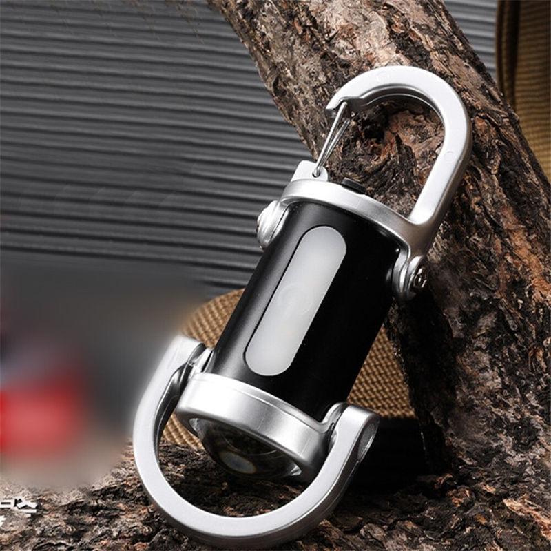 Mini Keychain Flashlight Waterproof with Rechargeable Battery and Charging Cable Outdoor Camping Portable Lighting GZW