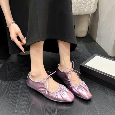 Fashion Ballet Shoes Woemn Mary Jane Lace Square-toe Flats Dress Shallow Comfortable Chaussure Femme Autumn New Lolita Zapatillas Mujer