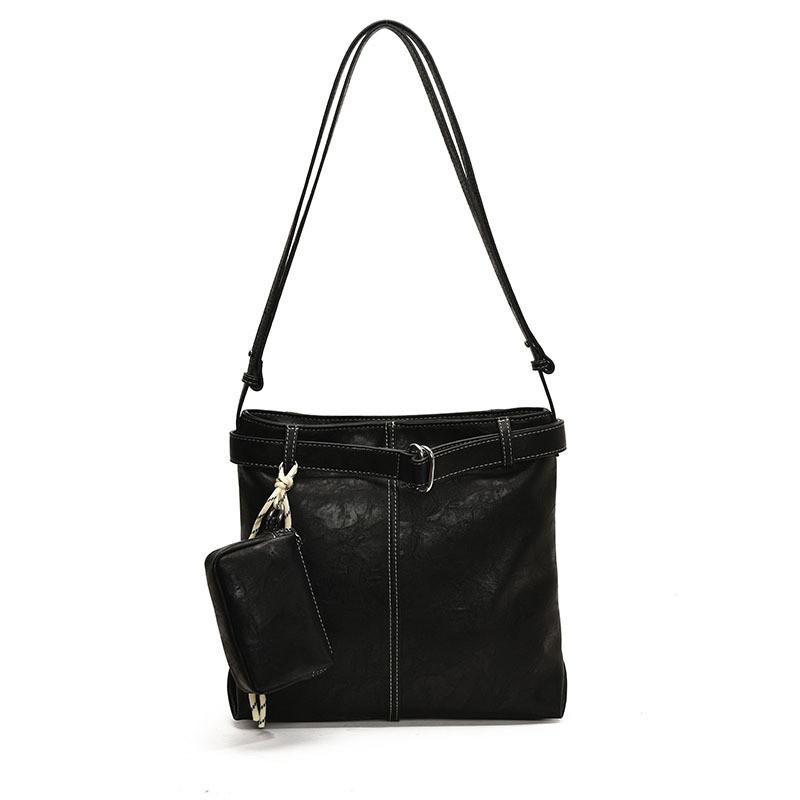 IELGY Casual Large-Capacity Fashionable Denim Style Tote Bag Commuter All-Match Messenger Bag