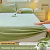 Winter Velvet Flannel Fleece Bed Sheet - Thick Coral Fleece, Solid Color, for Student Dormitory Mattress.