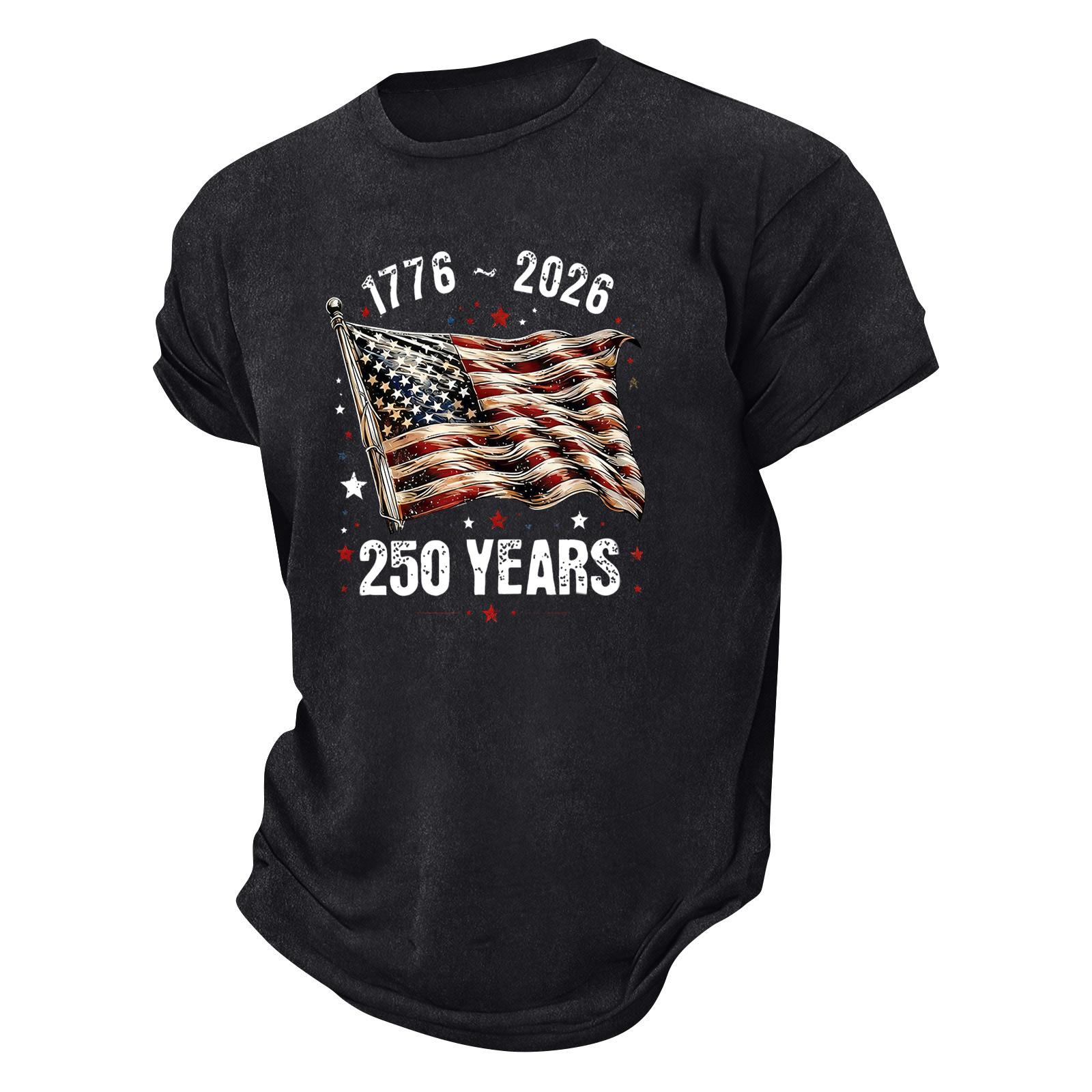 

Men s Round Neck Printed T-Shirt Casual Sports Short-Sleeve Top L чёрный