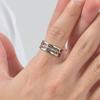 Punk Open Ring for Men Boys,Hollow Twisted Links Metal Rings,Stylish Jewelry Gifts