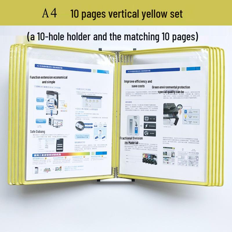 A4 Wall-Mounted 10-Page Swivel Display Folder/Document Holder