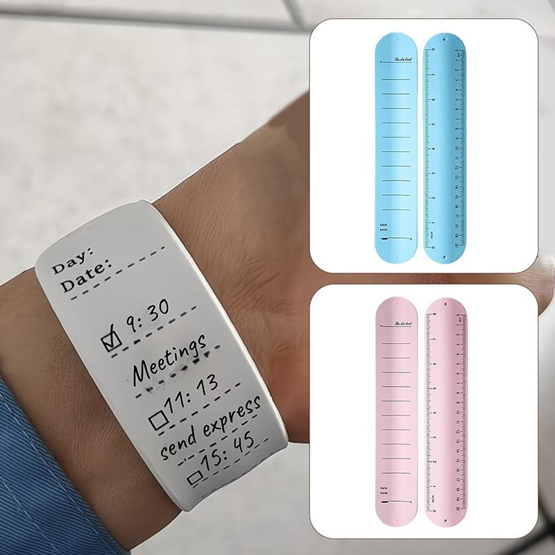 Silicone Wristband Wristband Notebook Reusable Erasable To-Do List Bracelet Curve Ruler Multi-Functional