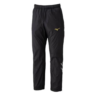 Mizuno Training Wear Windbreaker Pants, Heat-Generating Material, Water-Repellent, Windproof, 32MFC631, Black X Black
