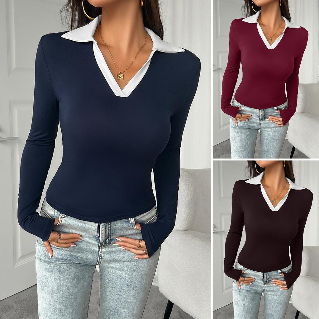 New Daily Fitness Commuting Sexy Slim Fit Y2k Base Shirt Women'S Casual Loose Long Sleeved T-Shirt Top