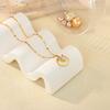 K Vacuum Plating Necklace Geometric Round Triangle Design Versatile Light Luxury Zircon Pendant