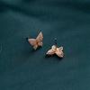 Steel Needle Earrings, Japan and Korea Simple High-quality Zircon Butterfly Stud Earrings, Women's Versatile Models, Factory Spot Batch