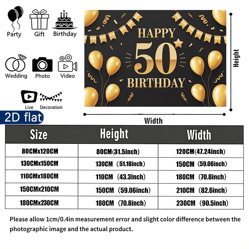 Gifts Birthday Banner for Party Decor, Polyester Backdrop for Photo Booth & Wall Art