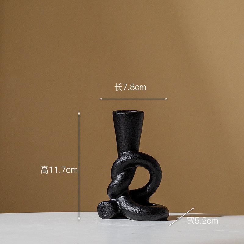 

Керамічна підставка для свічки Підсвічник Підставка для ароматичної свічки Вузли з мотузки Геометричний порожнистий підсвічник Прикраса для дому