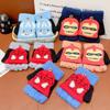 Marvel Kinderhandschuhe Winter Warm Halbfinger Fäustlinge Jungen Mädchen Spider-Man Iron Man Captain America Cartoon Schreibhandschuhe