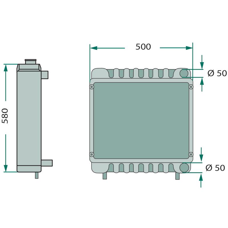 Water cooler 500x580mm for JOHN DEERE JD AL67563