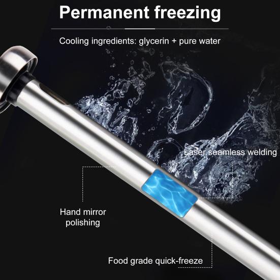 2ks Pivní chladící tyčinka Znovu použitelný materiál Opakovaně použitelné tyčinky na chlazení nápojů Nerezová tyčinka na ledové víno s otvírákem na láhve