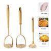 Stainless Steel Potato Masher Ergonomic Handle Potato Press Multi-Functional Manual Kitchen Tool for Mashing Sweet Potatoes Vegetables Fruits