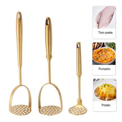 Prensador de Patatas de Acero Inoxidable Mango Ergonómico Prensa de Patatas Herramienta Manual de Cocina Multifuncional para Triturar Batatas Verduras Frutas