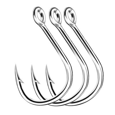 10pcs High Carbon Steel 1/0 2/0 3/0 4/0 5/0 Barbed Slow Jigging Hooks Saltwater Fishing Single Hook