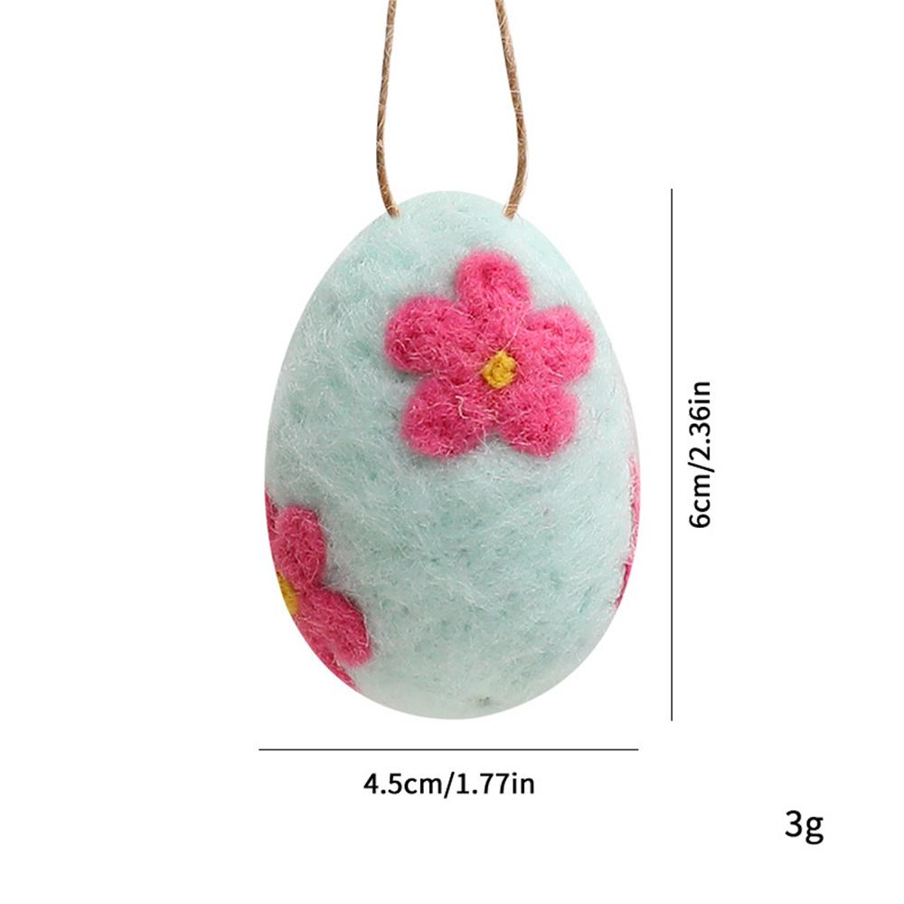 Wool Felt Foam Easter Eggs Happy Easter Hanging Ornaments Decorations Painted Flower Dot Eggs Pendant DIY Craft Gift Home Decor
