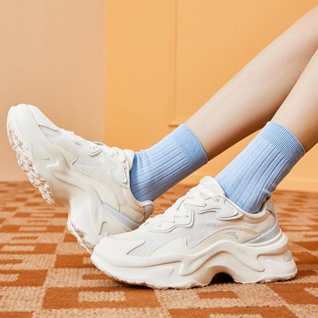 Anta Comfortable Breathable Non-Slip Durable Low-Top Casual Shoes Women Sneakers White Gray 122438889-4