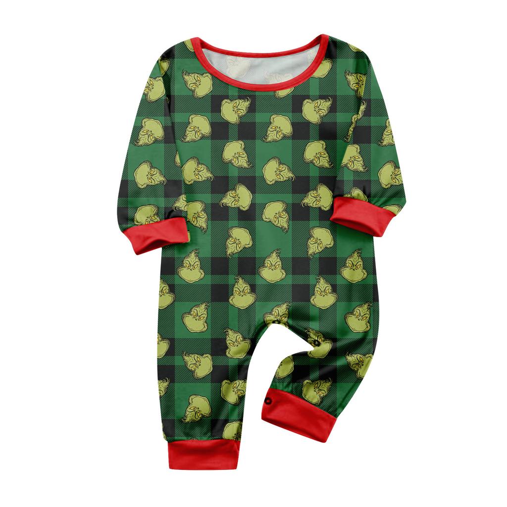Print Cute Family Set Pajamas, Home Clothes, Family Set Long Sleeve Top Pants Set