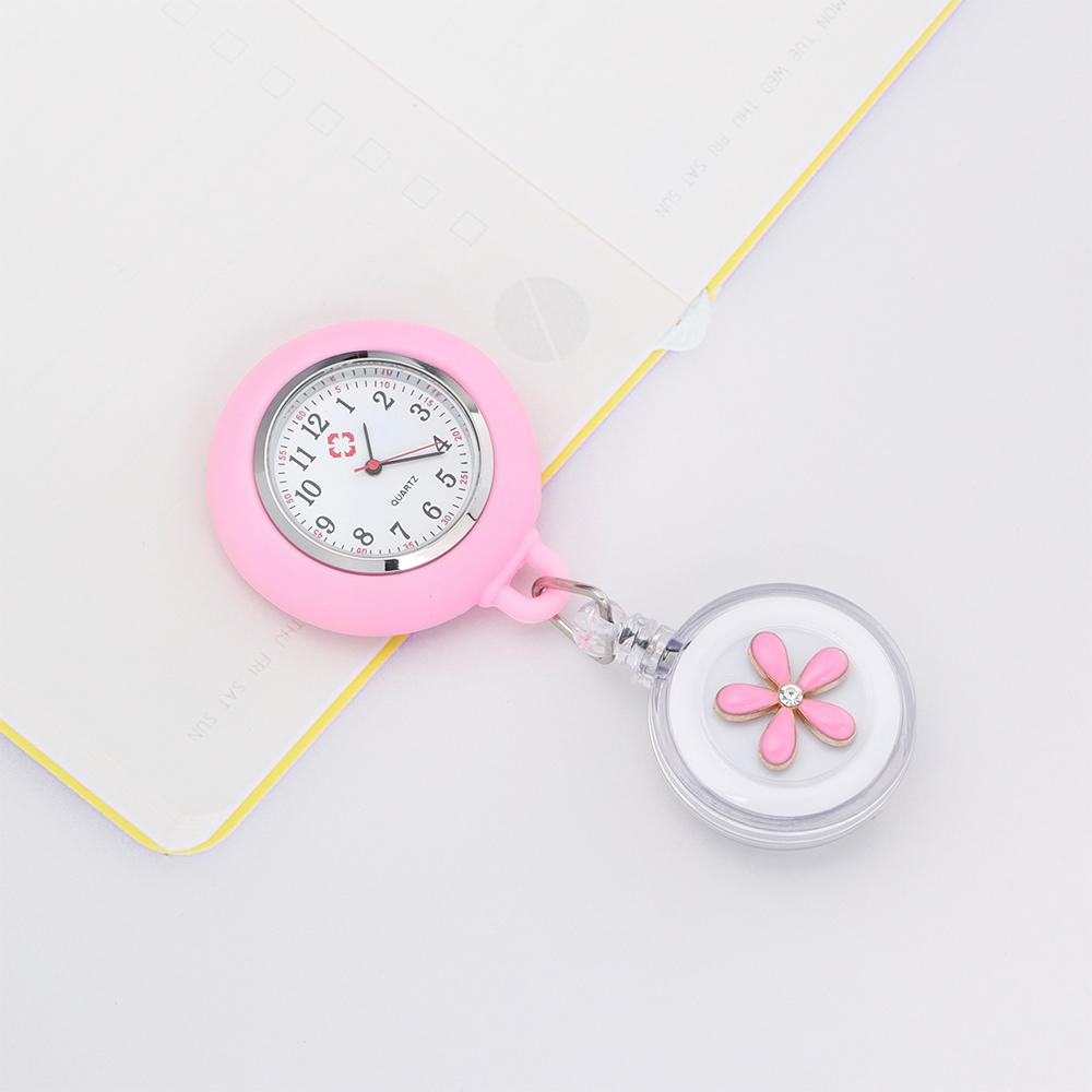 Sestra Doktor Zatahovatelné kapesní hodinky Nemocnice Lékařské Ženy Muži Zatahovatelný klip na odznak Sklo Kancelář Pracovní Klipové hodinky