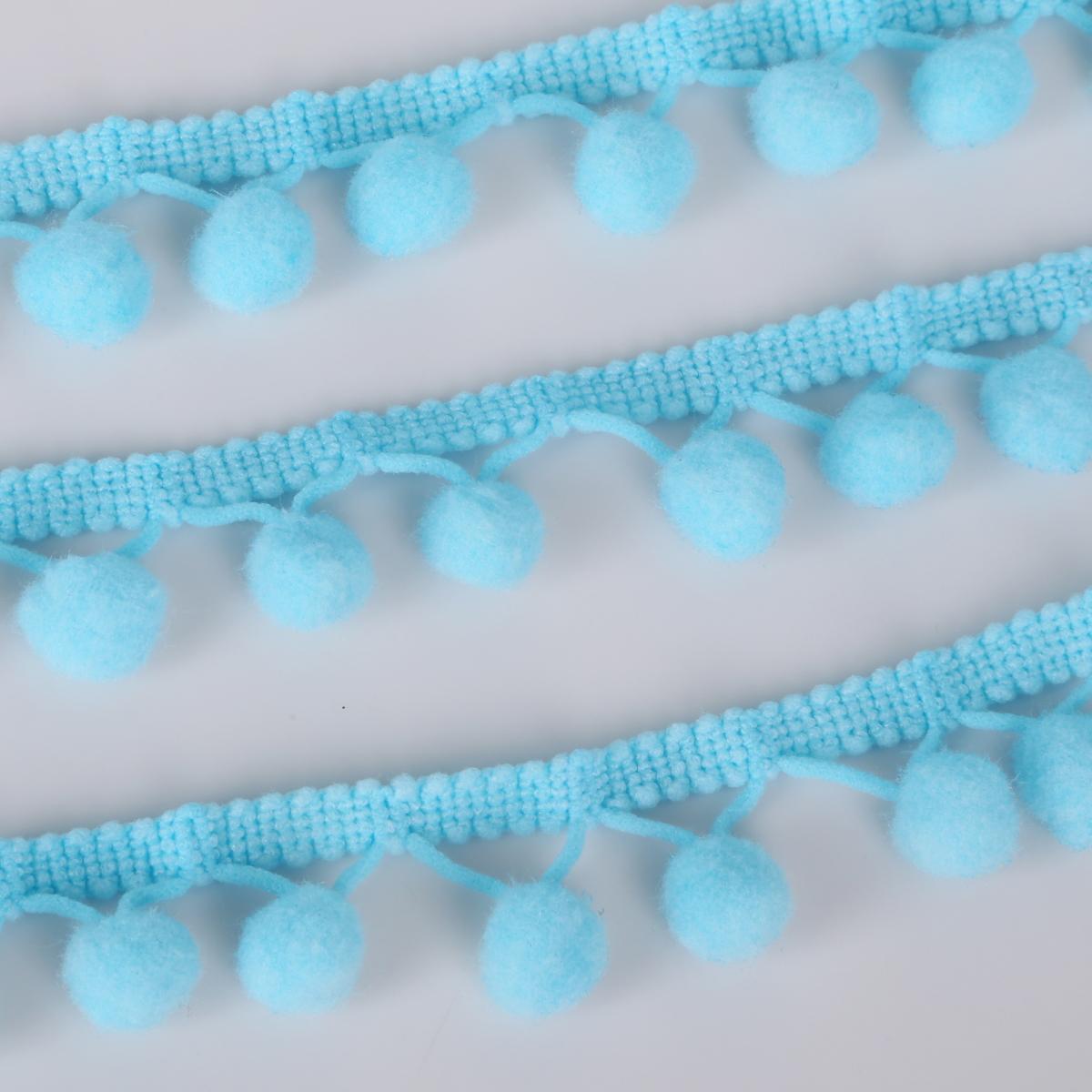 

5 ярдов, шар с помпоном, 10 мм, мини-жемчужный помпон, бахрома, лента для шитья, кружевная ткань, ручная работа, аксессуары для рукоделия «сделай сам» бирюзовый