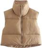 European & American Style Women's Winter Cotton Vest - Stand-up Collar & Sleeveless