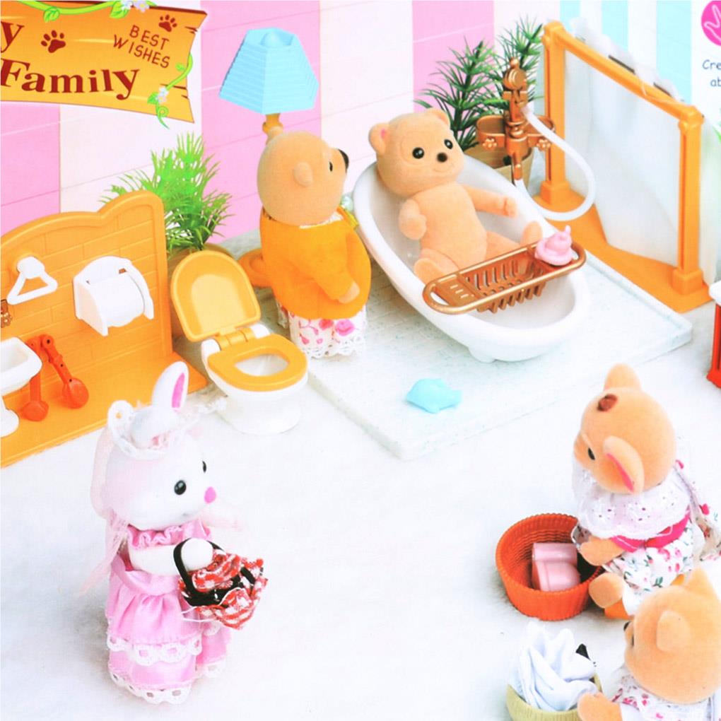 Spielzeugmodelle Mini-Möbel Spielmuster Kinder Subminiatur-Spielzeug Badezimmerszene Set Kugelform