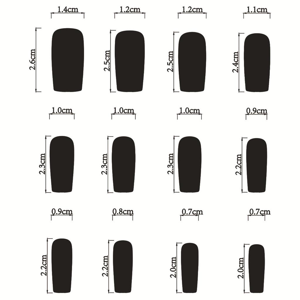 Square Press On Nail Flower Fake Nail Glues On Nail Artificial Acrylic Nail 24pcs Stick On Nail for Womens and Girls