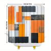 Geometrická sprchová závěs - Oranžový, černobílý vzor s patinovaným vzhledem, Moderní koupelnový dekor, Polyester
