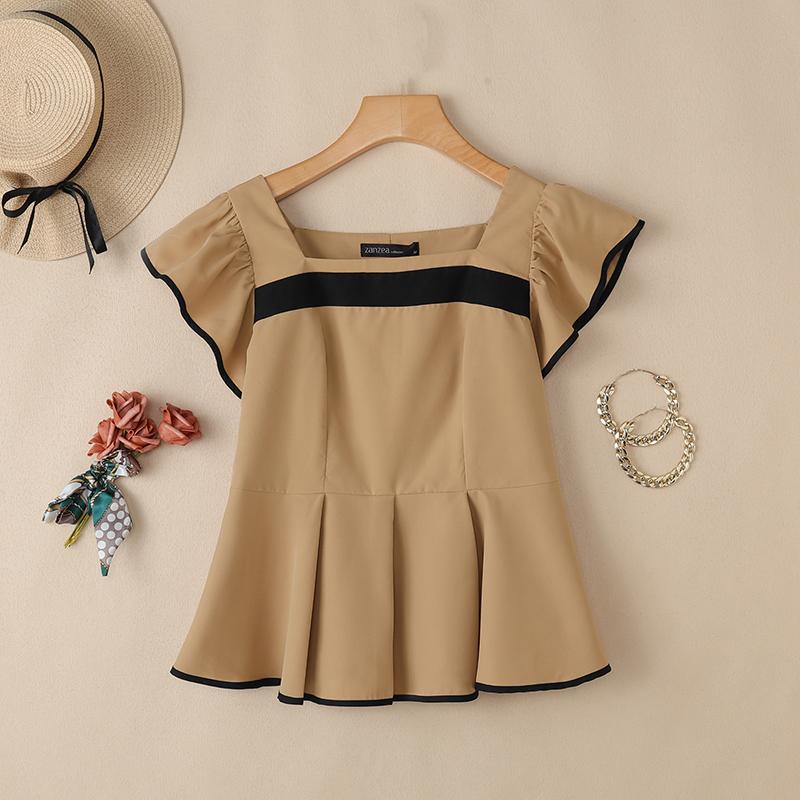 ZANZEA Women Elegant Round Neck Casual Short Sleeve Blouse