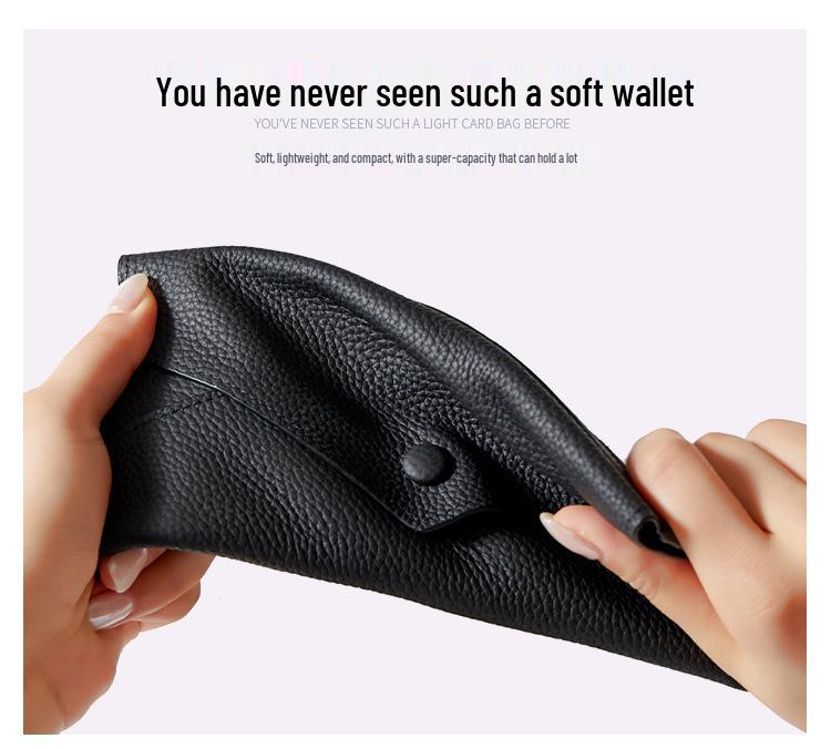 Genuine Leather Women's Thin Envelope Clutch & Phone Holder