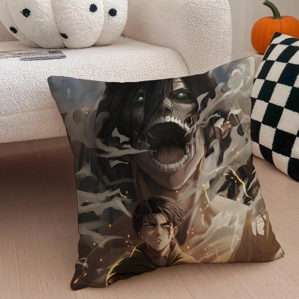 AAttack on Titan Cushion Cover Linen Pillow Case Soft Breathable Protective Couch Room Decoration