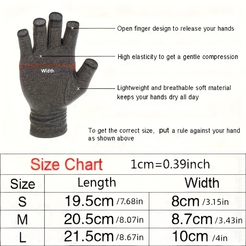 Fingerless Compression Gloves with Thumb Support, Unisex, All-Day Comfort, Lightweight, Material, Hand Wash Care - Sizes Available