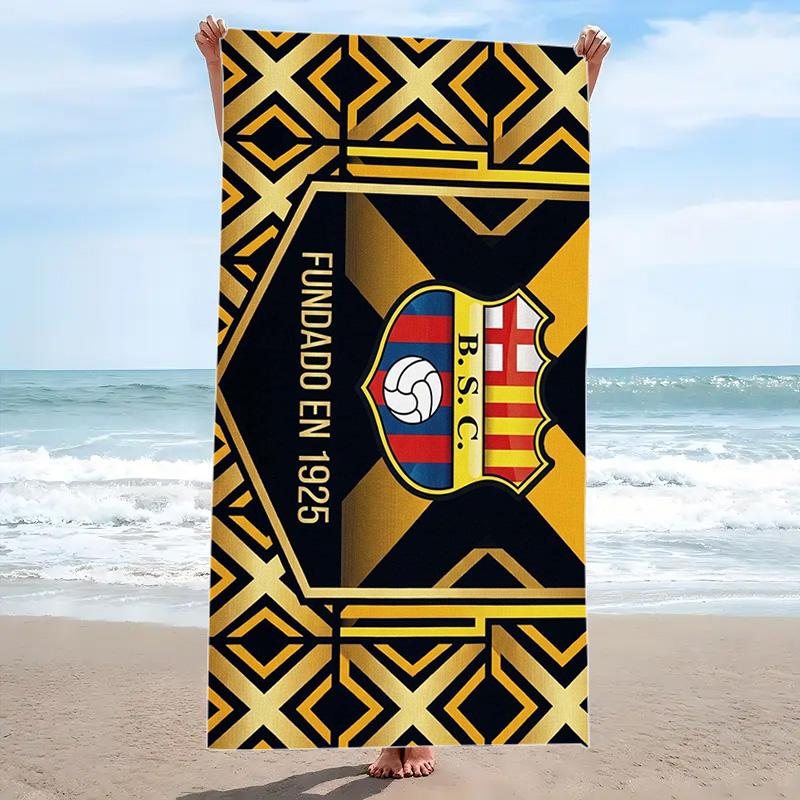 Barcelona SC Print Beach Towel, Large Soft Quick Dry Towel for Beach Camping Swimming