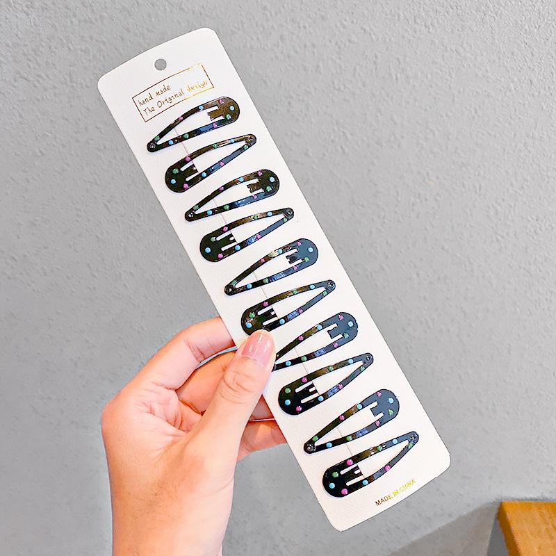 

Новейший набор маленьких металлических заколок для волос с геометрическими звездами для маленьких девочек, детей, аксессуары, заколки-автоматы, заколки для волос, головной убор