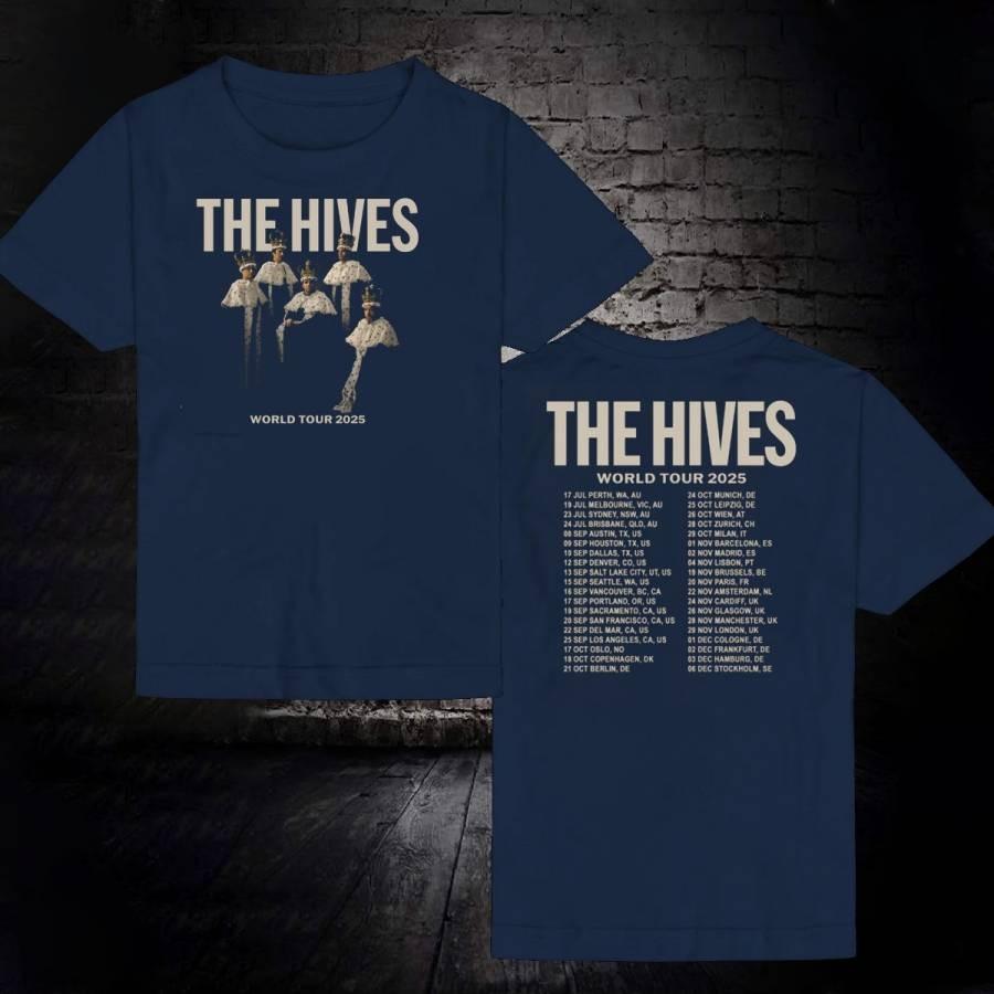 The Hives World Tour 2025 Tshirt Navy tee 2 sided Short Sleeve tee NH27109 Unisex T-Shirt XXXL
