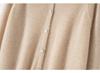 Women's Pure Cashmere Round Neck Cardigan - Autumn/Winter Loose Fit, Solid Color Knitted Sweater Coat