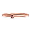 Garnet Round Minimalist Bezel Set Ring - 925 Sterling Silver Rose Gold Vermeil